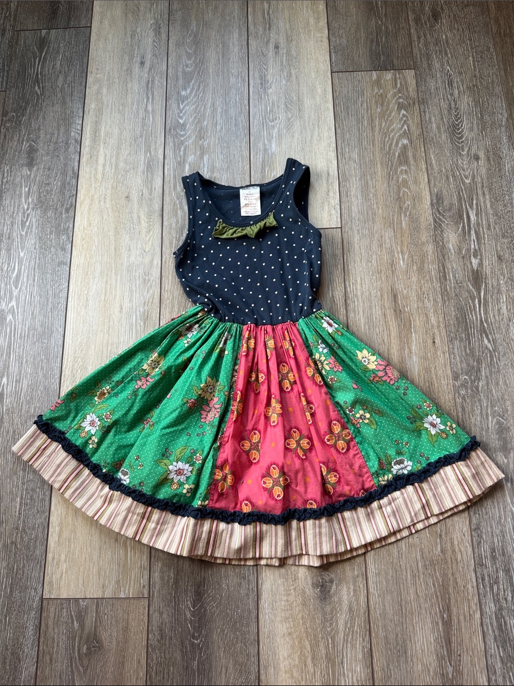 Matilda Jane Navy, Green and Pink Floral Patchwork Dress